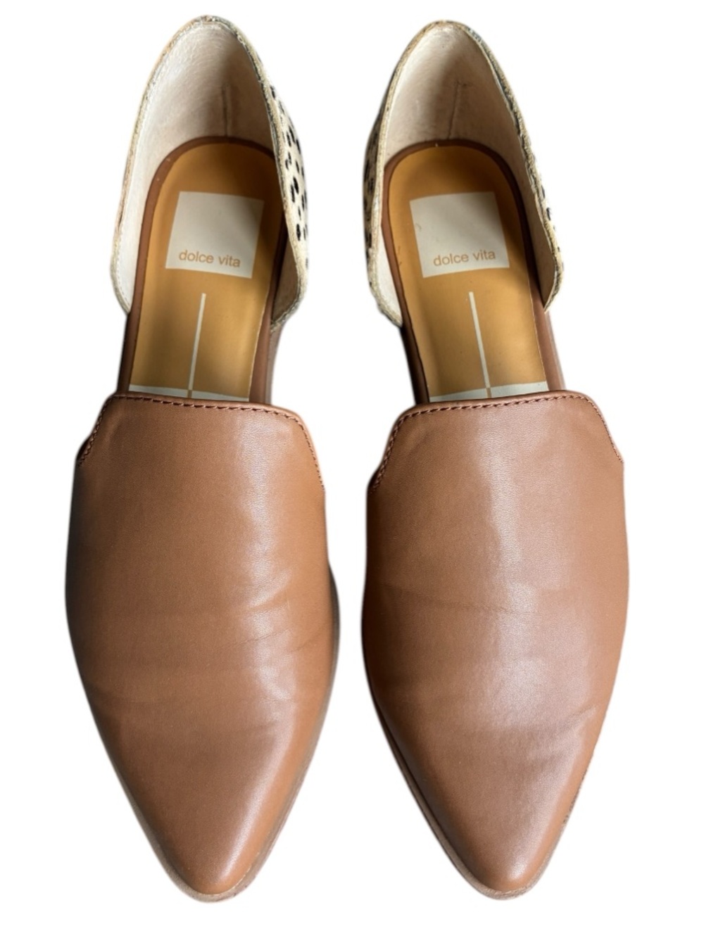 Dolce Vita Tan Mule Flats Pointed Toe Calf Hair Back Slip On 6.5 - Picture 3 of 9